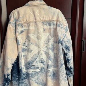 Off-white bleached denim shirt/jacket NWT XL